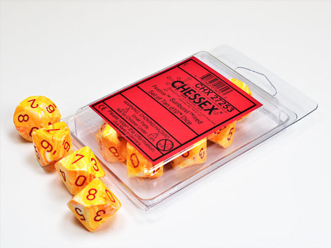Festive® Sunburst™/red Set of Ten d10s