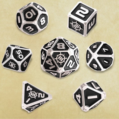 ENHANCE Tabletop Collectors Edition 7pc Metal RPG Dice Set Black