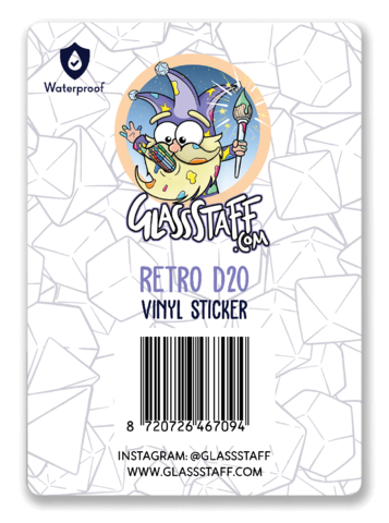 Holographic Retro D20 Sticker