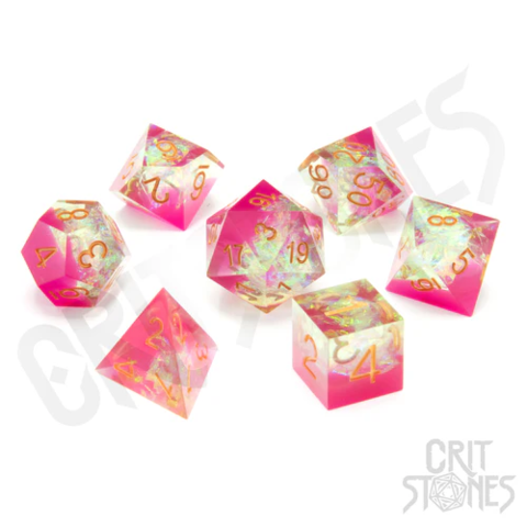 Spring Romance Sharp Edge Resin RPG Dice Set