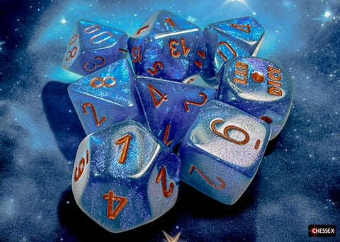 Borealis® Polyhedral Midnight™/copper 7-Die Set (with bonus die)