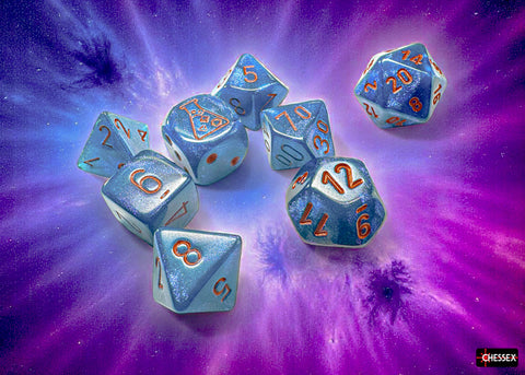 Borealis® Polyhedral Midnight™/copper 7-Die Set (with bonus die)