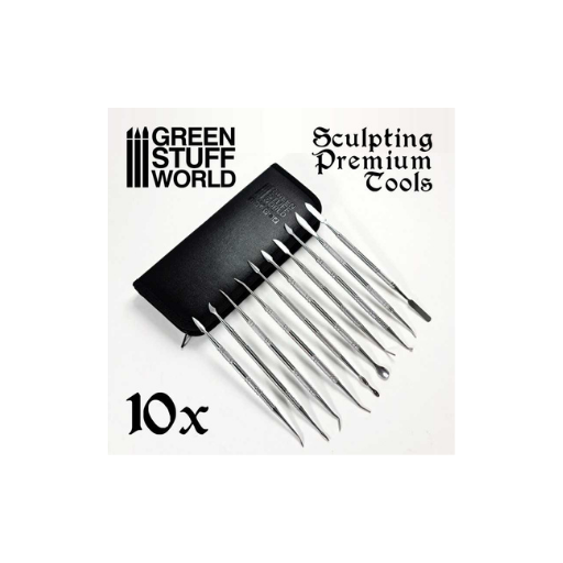 10x Modellierwerkzeug Set Edelstahl mit Ledertasche
