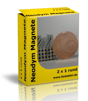 10 Neodym Magnete rund 2 x 1 mm