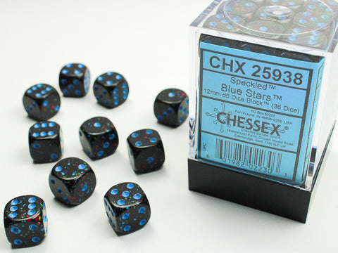Speckled® 12mm d6 Blue Stars™ Dice Block™ (36 dice)