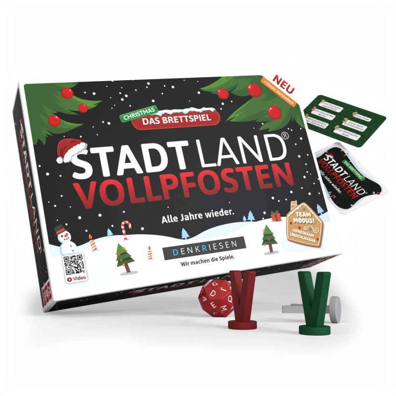 STADT LAND VOLLPFOSTEN – Das Brettspiel Christmas Edition | inkl. Classic Erweiterung