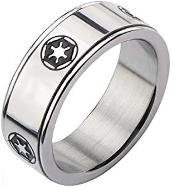 Stainless Steel Galactic Empire Symbol Spinner Ring Size 12mm