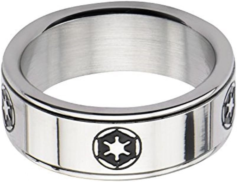 Stainless Steel Galactic Empire Symbol Spinner Ring Size 12mm
