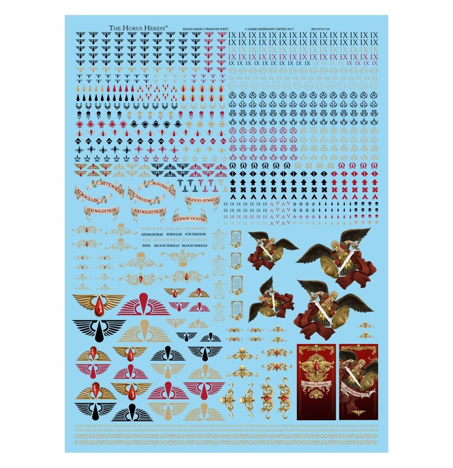 Abziehbilderbogen der Legion der Blood Angels