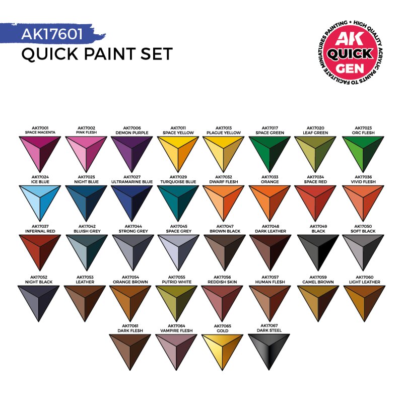 Preorder - QUICK PAINT SET 36 QUICK GEN COLORS (2 BRUSHES)