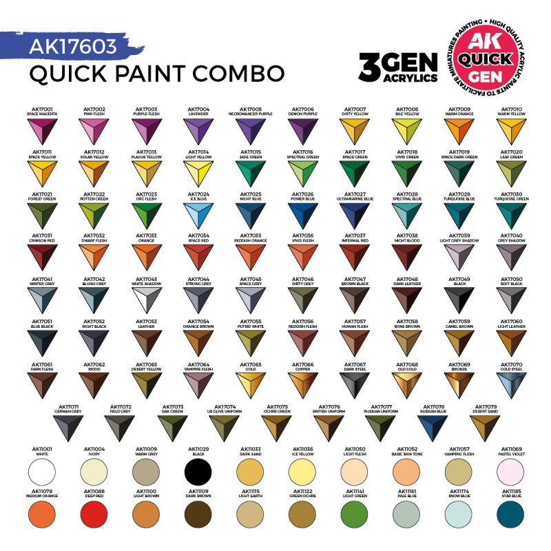 QUICK PAINT COMBO SET 100 COLORS (80 QUICK GEN+20 ACRYLIC 3GEN+3 BRUSHES)