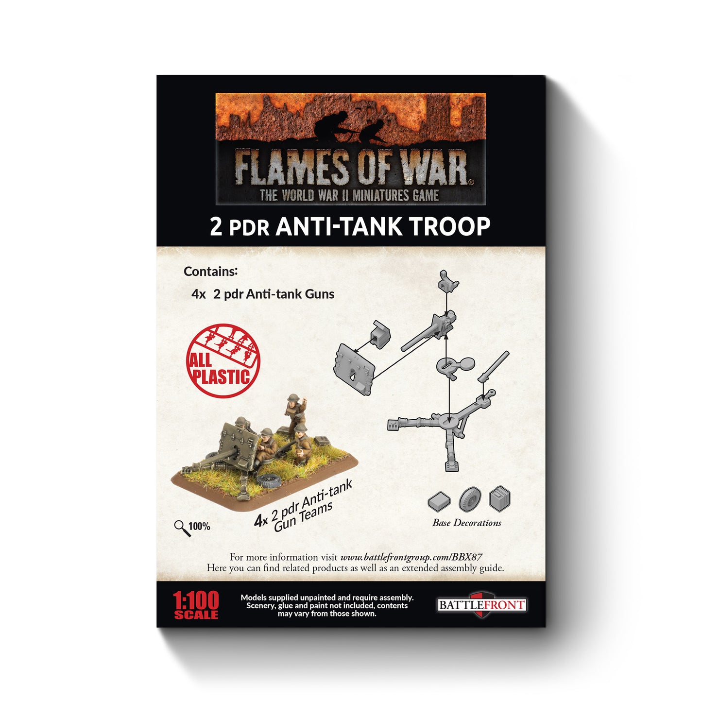 Preorder - 2pdr Antitank Platoon (x4 guns, Plastic)