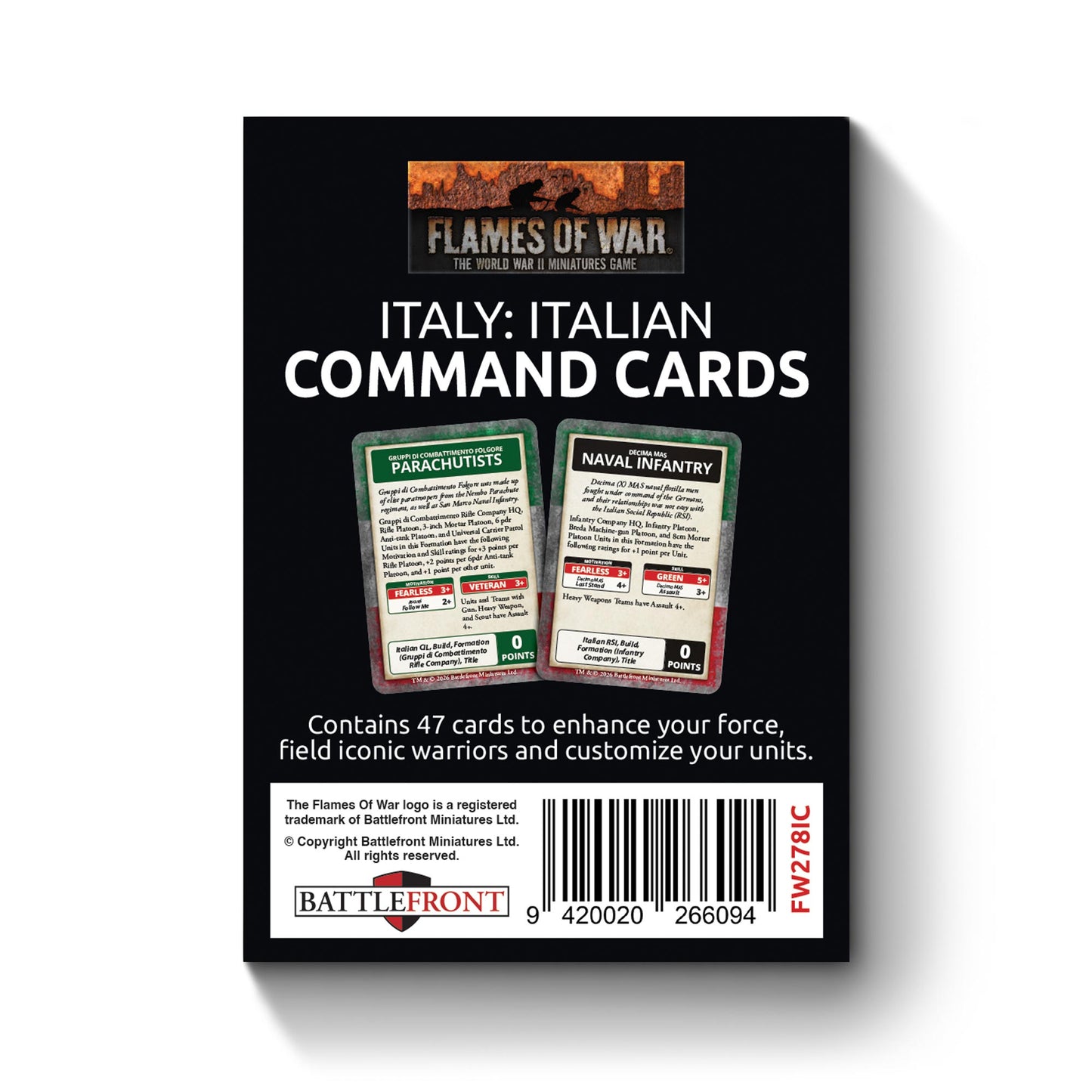 Preorder - Liberation of Italy Italian Command Card Pack (both sides) (47 cards)