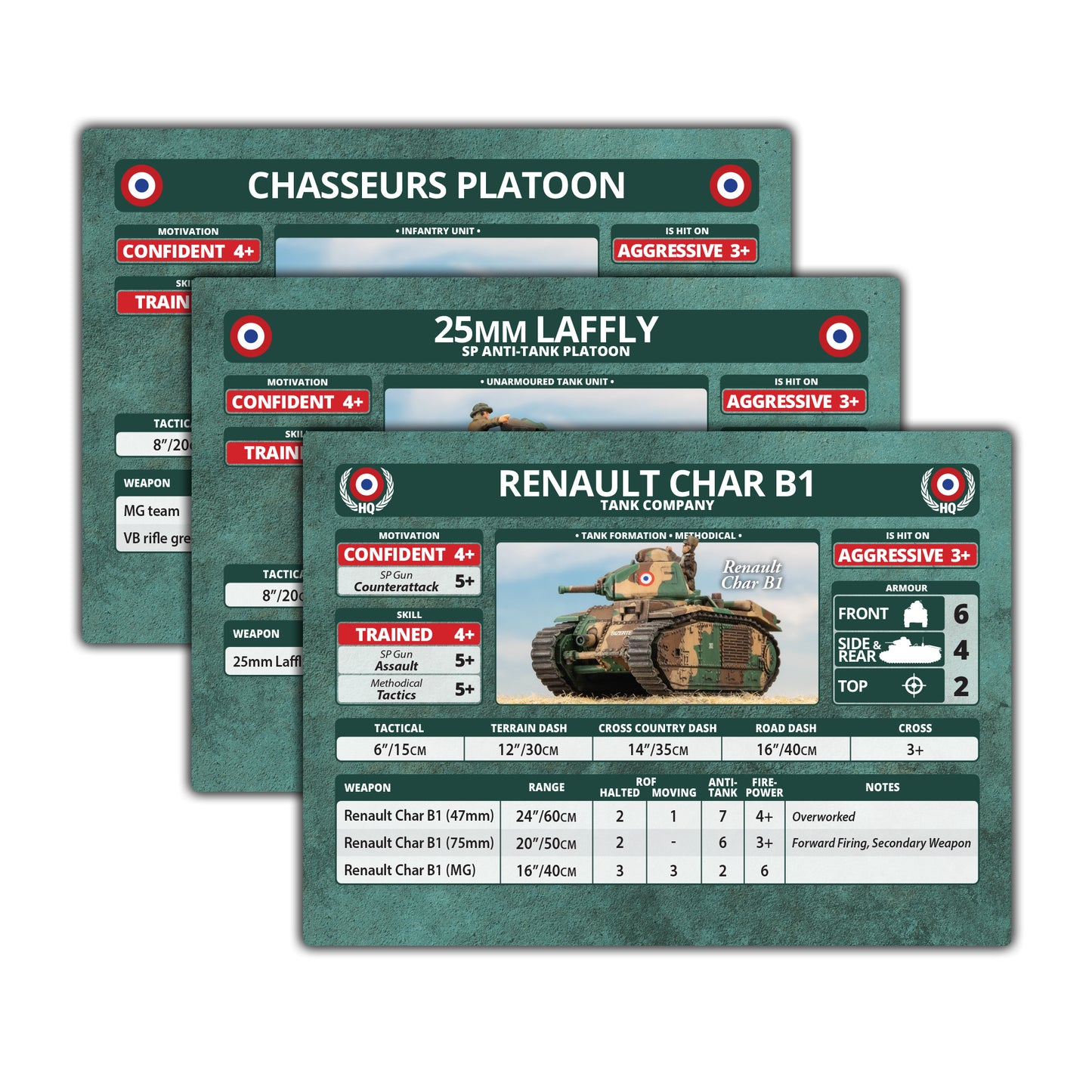 Preorder - Blitzkrieg French Unit Cards (x41 Cards) - Limited Edition
