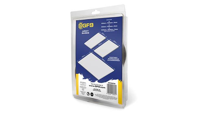 GF9 MDF Bases 50mm/60mm/150mm x 100mm (4, 4, 3)