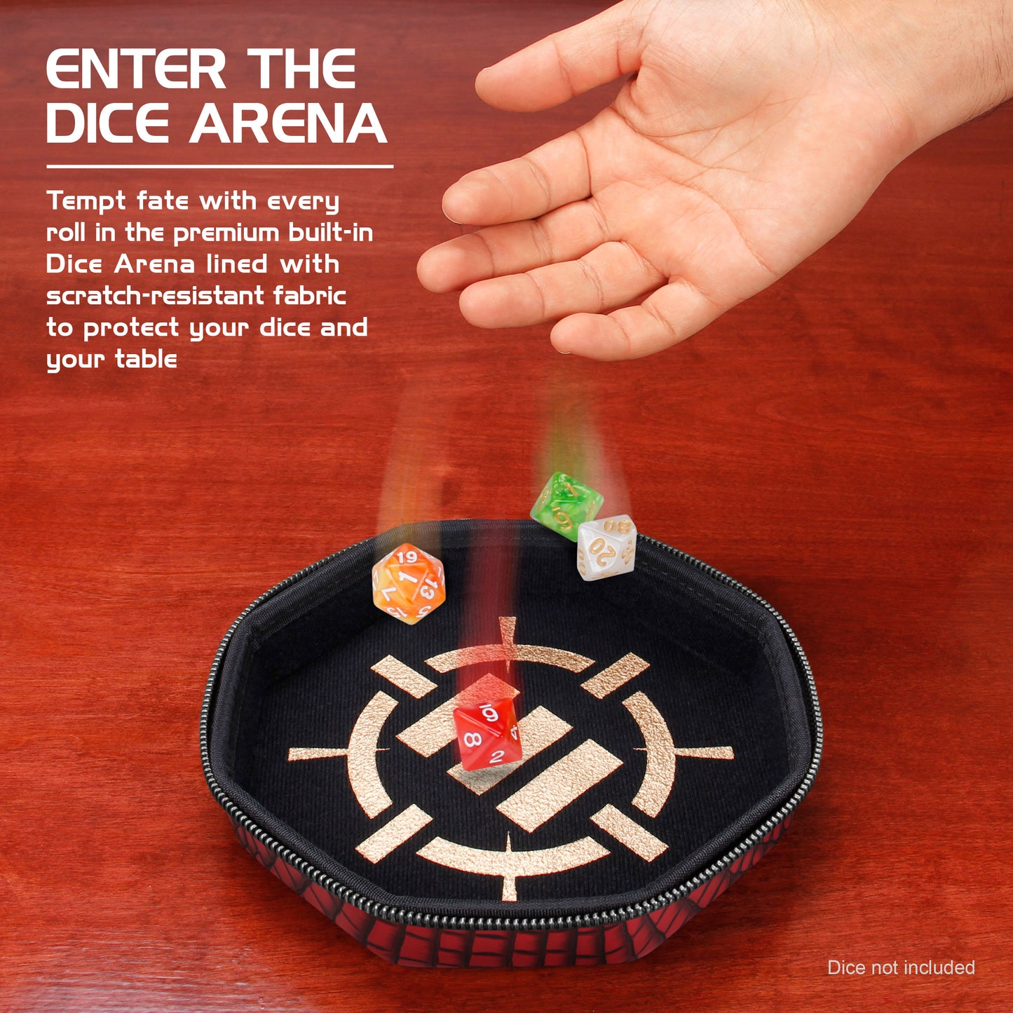 ENHANCE - Tabletop Dice Tray and Dice Case: Black