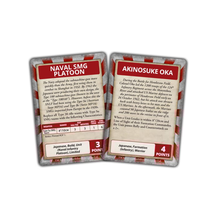 The Pacific: Japanese Command Cards - Limited Edition
