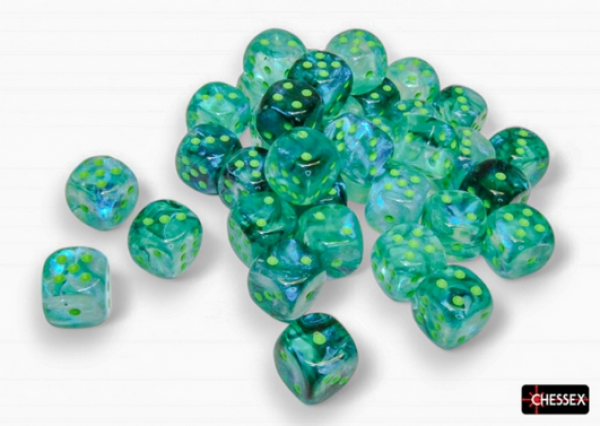 Borealis 12mm d6 Kelp/light green Luminary Dice Block (36)