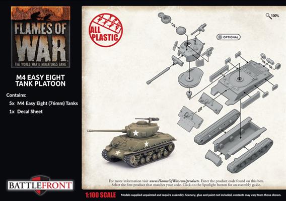 M4 Easy Eight (76mm) Platoon (x5 Plastic)