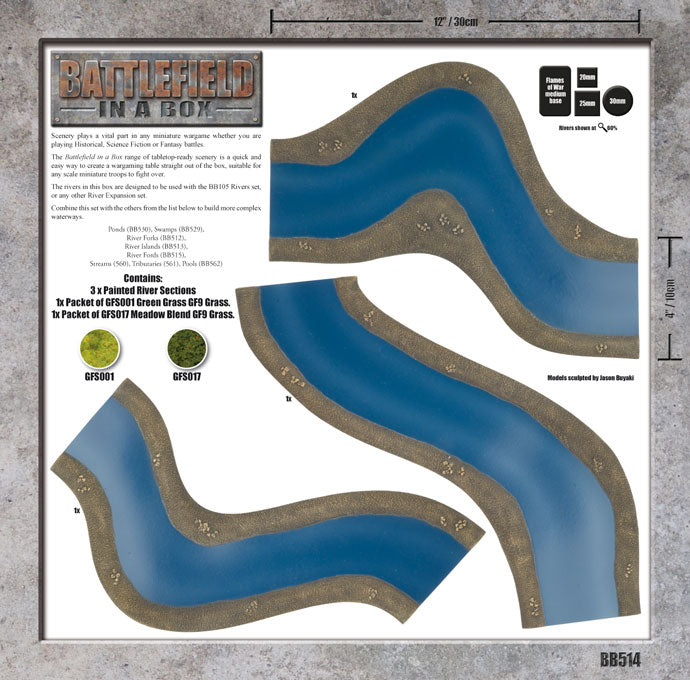 Essentials: River Bends (x3), Full Painted Terrain