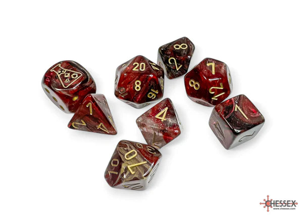 Borealis Cosmos/gold Polyhedral 7-Dice Set (with bonus die)