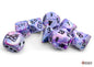 Chessex Dice Set: Lab Dice™: Festive® Hydrangea™/black Polyhedral 7-Dice Set (with bonus die)