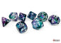 Chessex Dice Set: Lab Dice™: Nebula® Fluorite™/white Polyhedral 7-Dice Set (with bonus die)