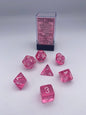 Translucent Polyhedral Pink/white 7-Die Set