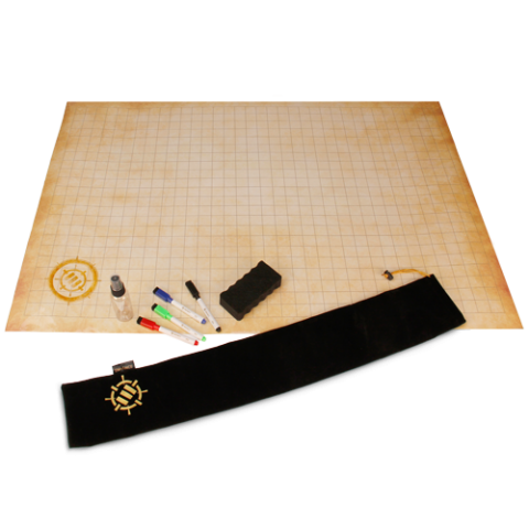 ENHANCE Tabletop RPG Grid Mat Campaign Kit Parchment