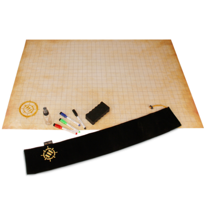 ENHANCE Tabletop RPG Grid Mat Campaign Kit Parchment