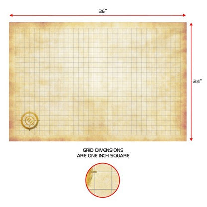 ENHANCE Tabletop RPG Grid Mat Campaign Kit Parchment