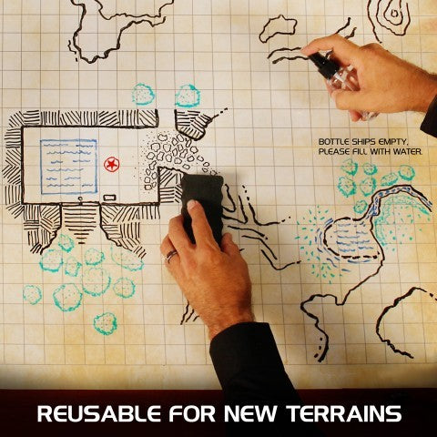ENHANCE RPG Grid Mat - Tabletop DnD Map (24x36 inch) Parchment Battle ...