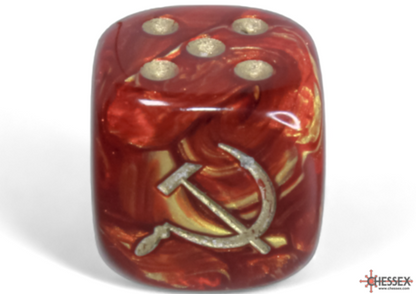 WW2 dice Soviet Scarab® Scarlet/gold 16mm d6 Dice Block™