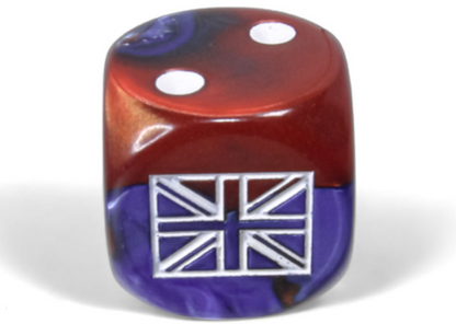 WW2 dice United Kingdom Gemini Blue-Red/white 16mm d6 Dice Block™