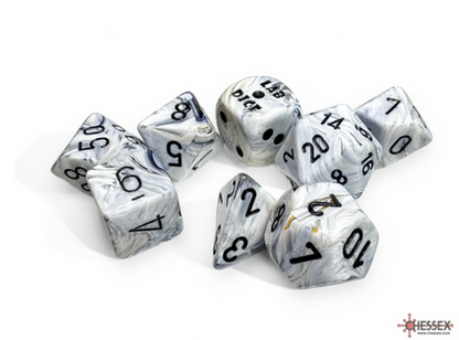 Marble Calcite/blue Polyhedral 7-Dice Set (with bonus die)