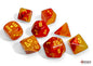 Gemini Gellow-Red/yellow Polyhedral Luminary 7-Dice Set (with bonus die)