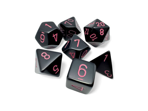 Opaque Polyhedral Black/pink 7-Die Set