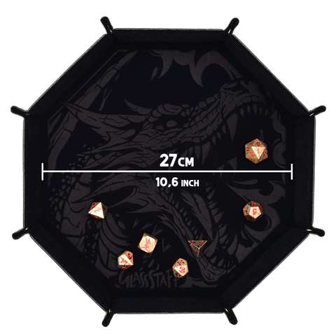 Large Octagonal Foldable Rolling Tray - Dragon Skin