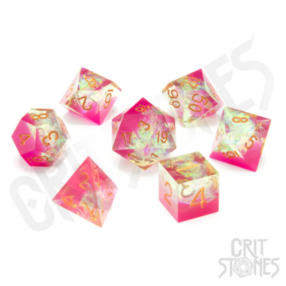 Spring Romance Sharp Edge Resin RPG Dice Set