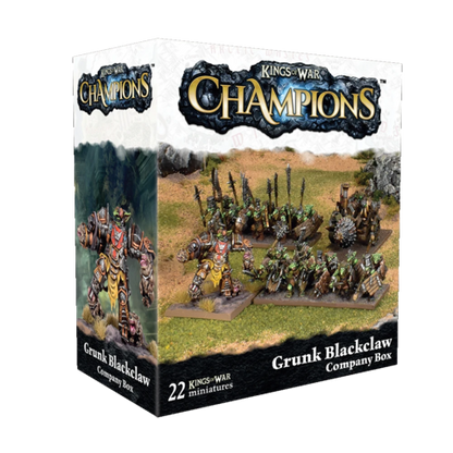 Preorder - Kings of Wars Champions Grunk Blackclaw Company Box - DE