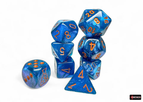 Borealis® Polyhedral Midnight™/copper 7-Die Set (with bonus die)