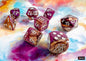 Gemini® Polyhedral Copper-Purple/white 7-Die Set (with bonus die)