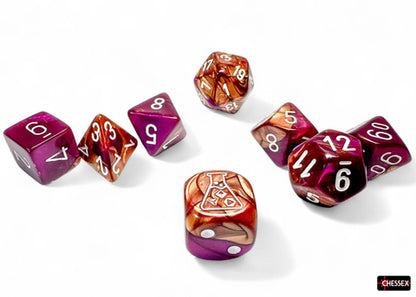 Gemini® Polyhedral Copper-Purple/white 7-Die Set (with bonus die)