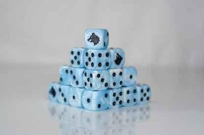 Preorder - Icy Wolf D6 Sci-Fi Dice 20Stk