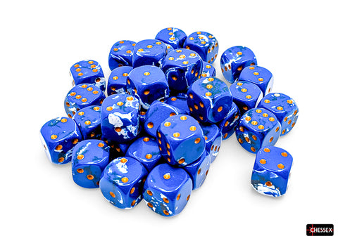 Brush™ 12mm d6 Wavebreak™/gold Dice Block™ (36 dice)