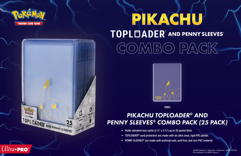 Pikachu TOPLOADER® and PENNY SLEEVES® Combo Pack for the Pokémon Trading Card Game (25 PACK)
