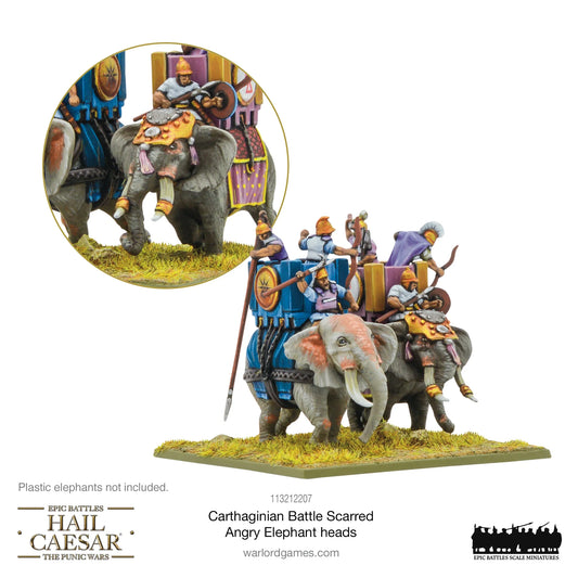 Preorder -  Hail Caesar Epic Battles: Carthaginian Battle Scarred Angry Elephant heads