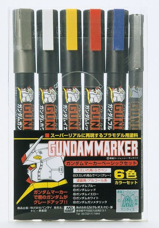Mr Hobby - Gunze: Mr Hobby -Gunze Gundam Marker Basic 6 Color Set
