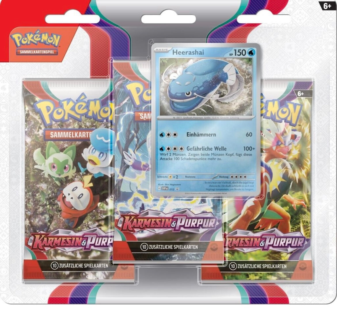 Pokémon Karmesin & Purpur -3er-Pack Boosterpacks (DE)