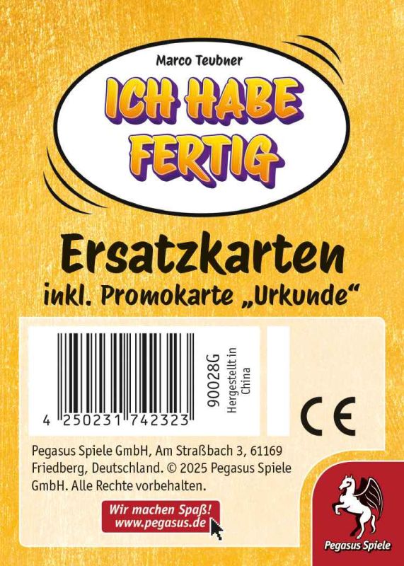 Ich habe fertig! - Ersatzkarten inkl. Promo "Urkunde"
